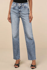 Sundaze Light Wash Denim High-Rise Straight Leg Jeans