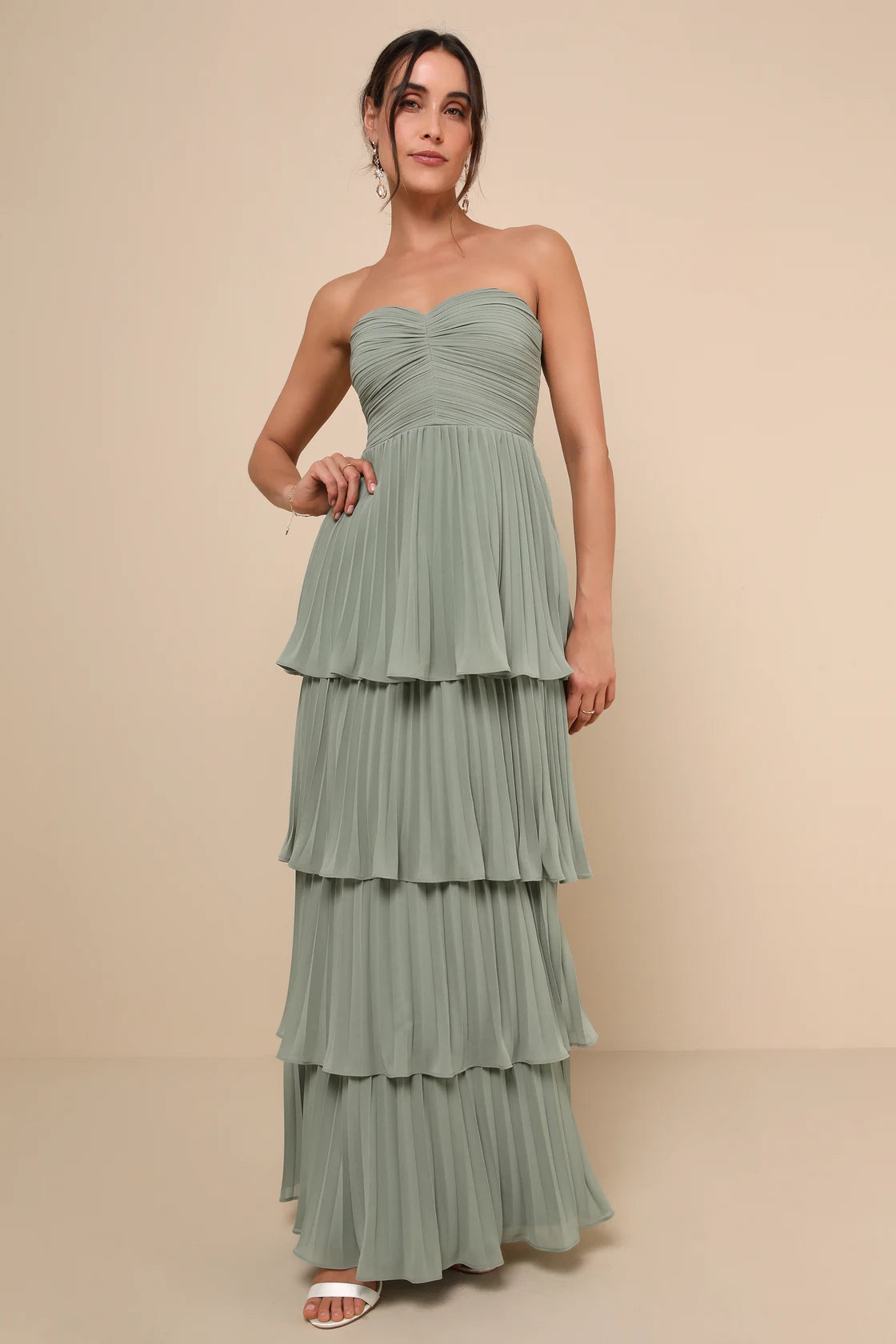 Seriously Sensational Light Blue Strapless Tiered Maxi Dress