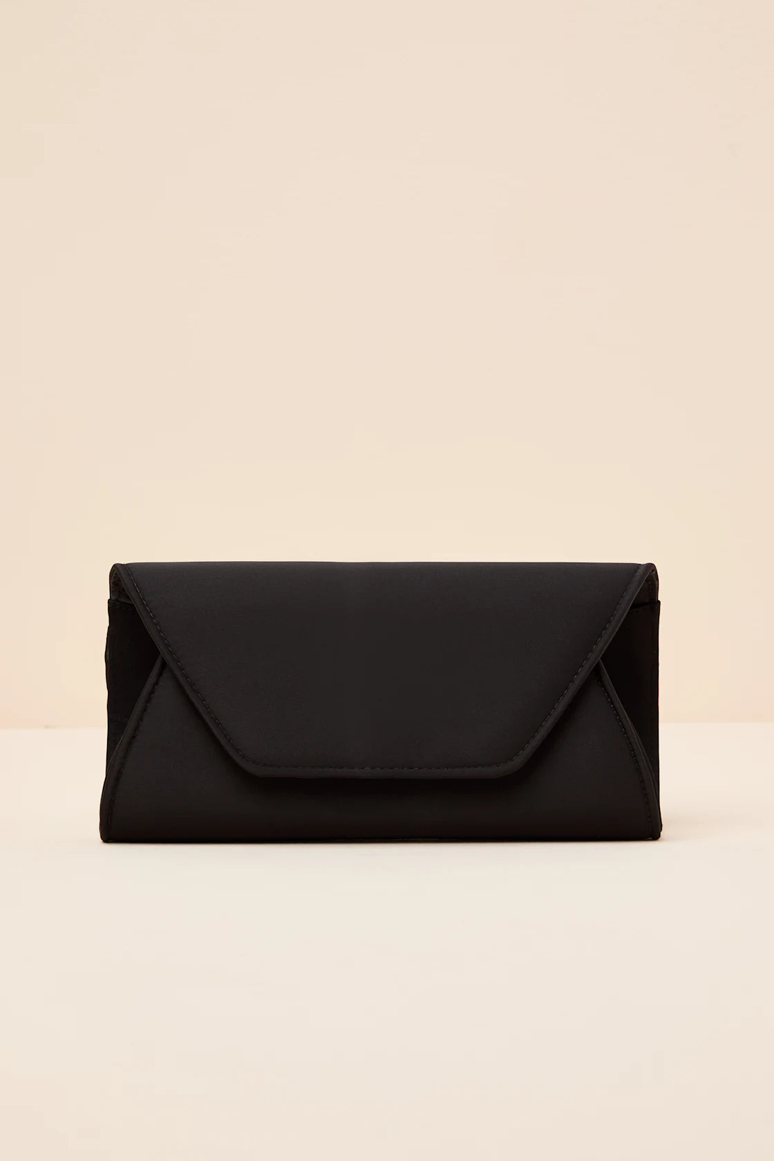Adelae Ivory Satin Envelope Crossbody Clutch