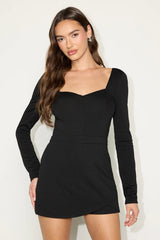 Opaline Black Long Sleeve Skort Romper