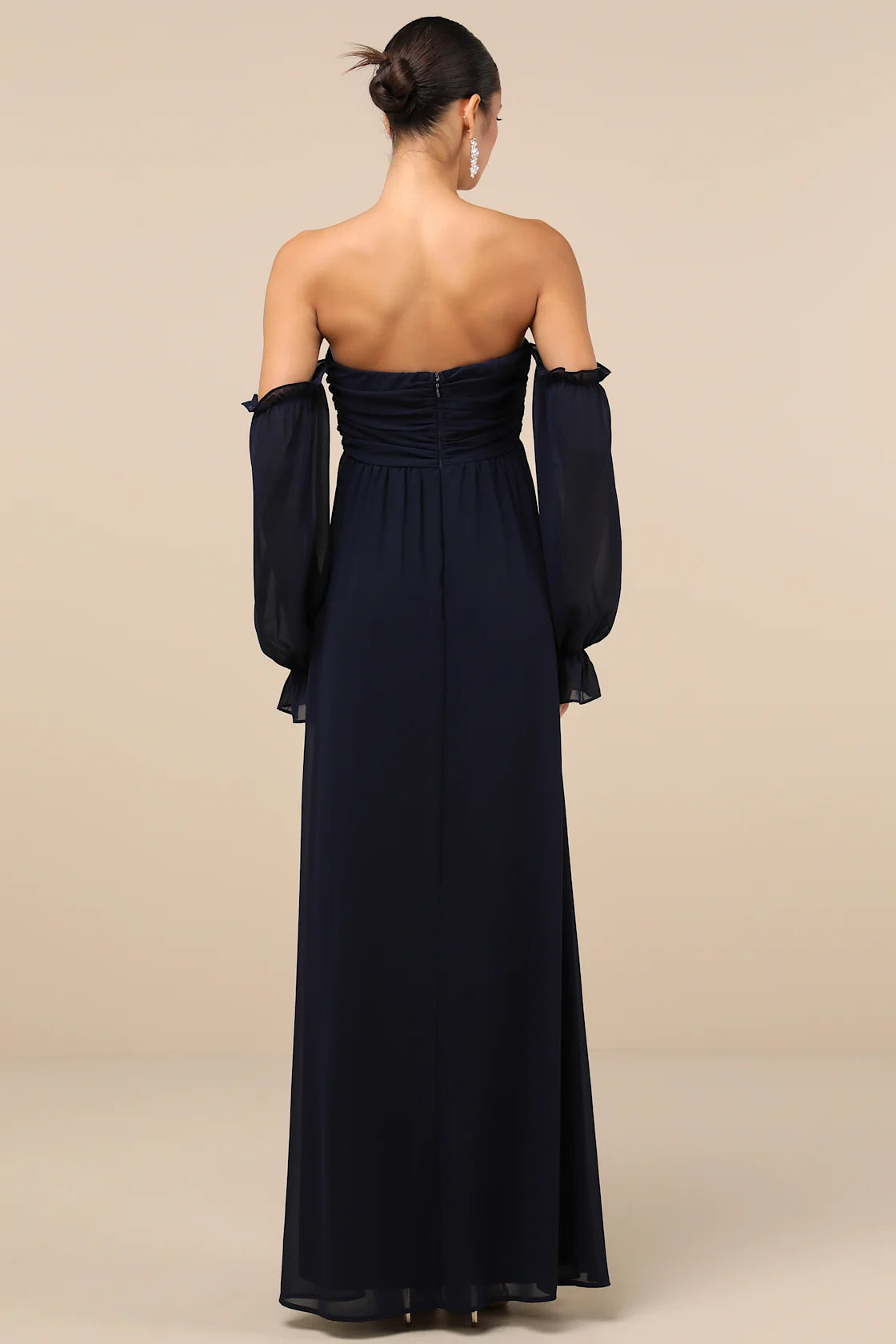 Glorious Invite Olive Green Knotted Off-the-Shoulder Maxi Dress