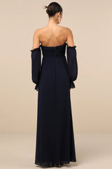 Glorious Invite Olive Green Knotted Off-the-Shoulder Maxi Dress