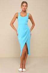 Always Beautiful Hunter Green Sleeveless Tulip Midi Dress