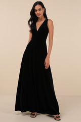 Beautiful Night Dusty Purple Velvet Sleeveless Maxi Dress
