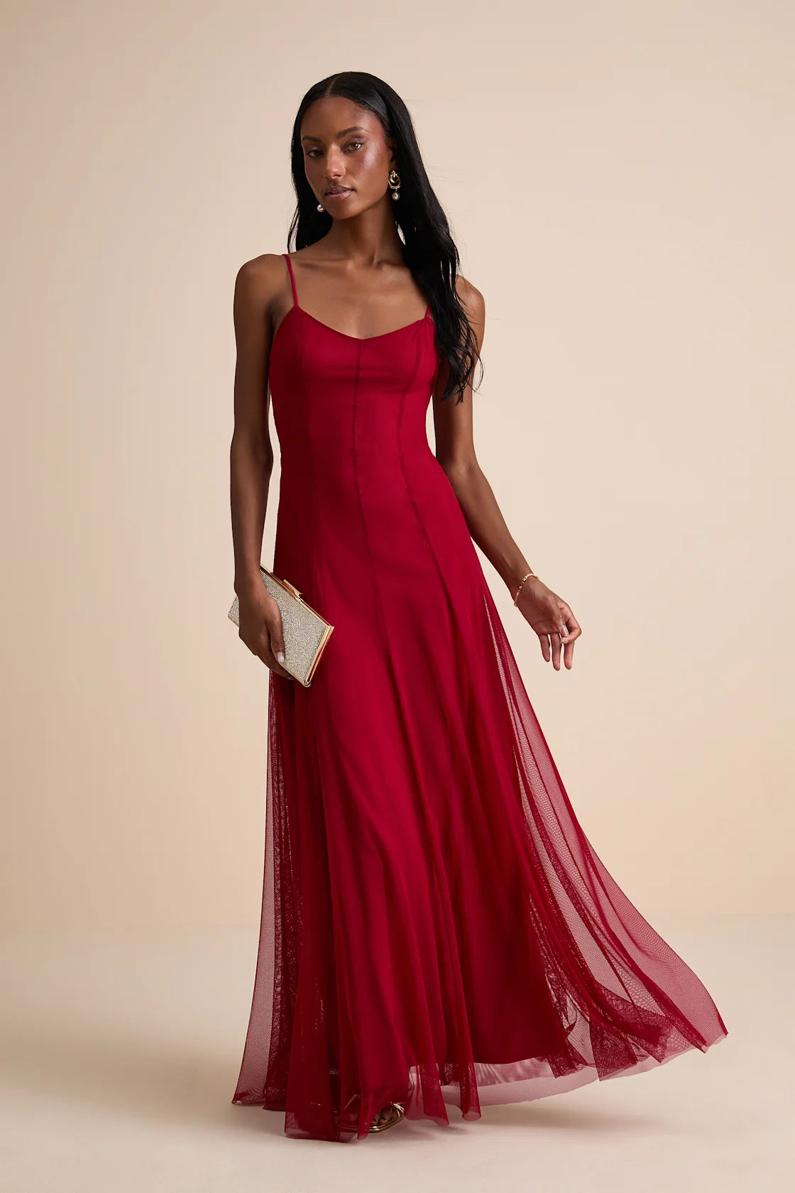 Atori Black Mesh Sleeveless Maxi Dress