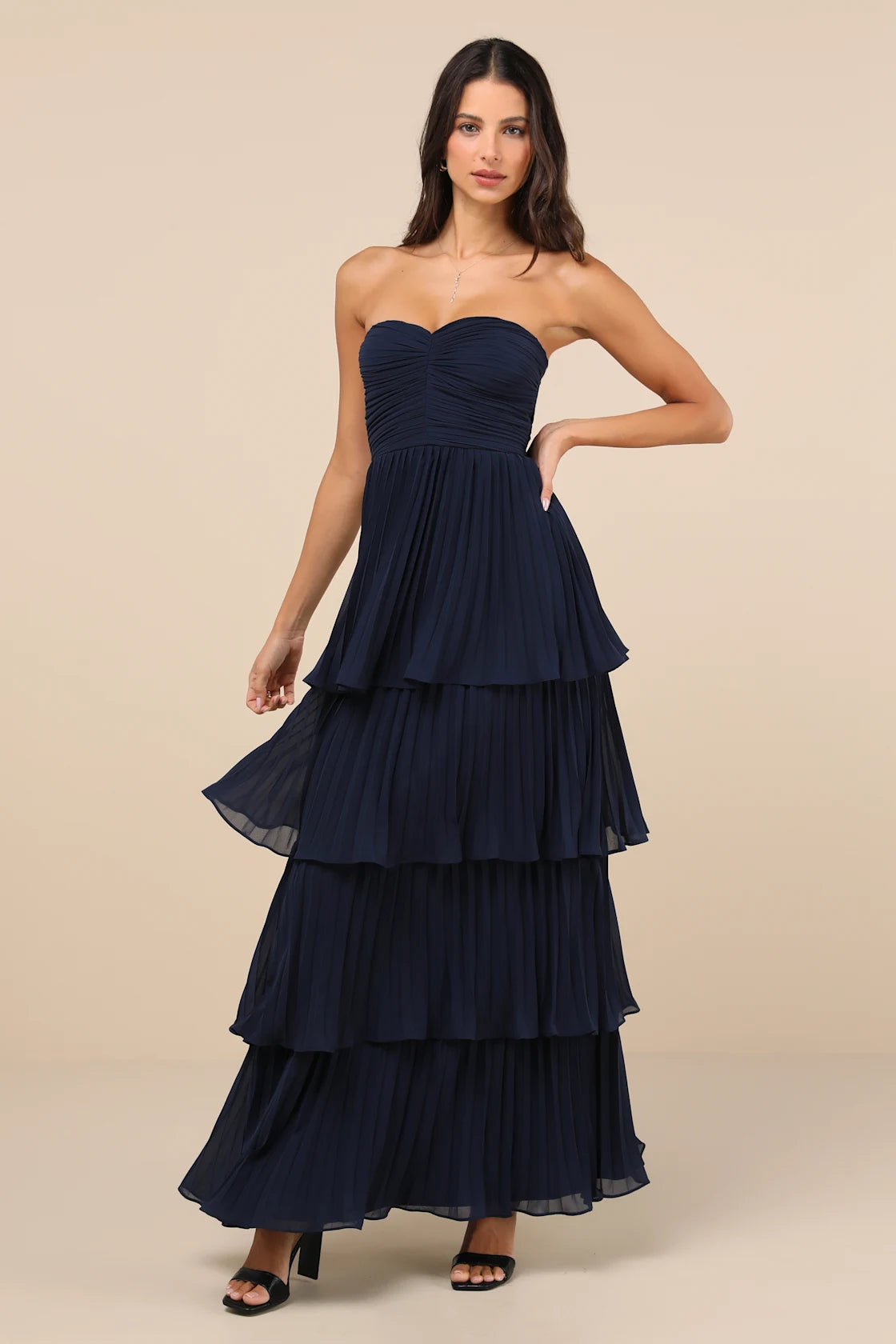 Seriously Sensational Light Blue Strapless Tiered Maxi Dress