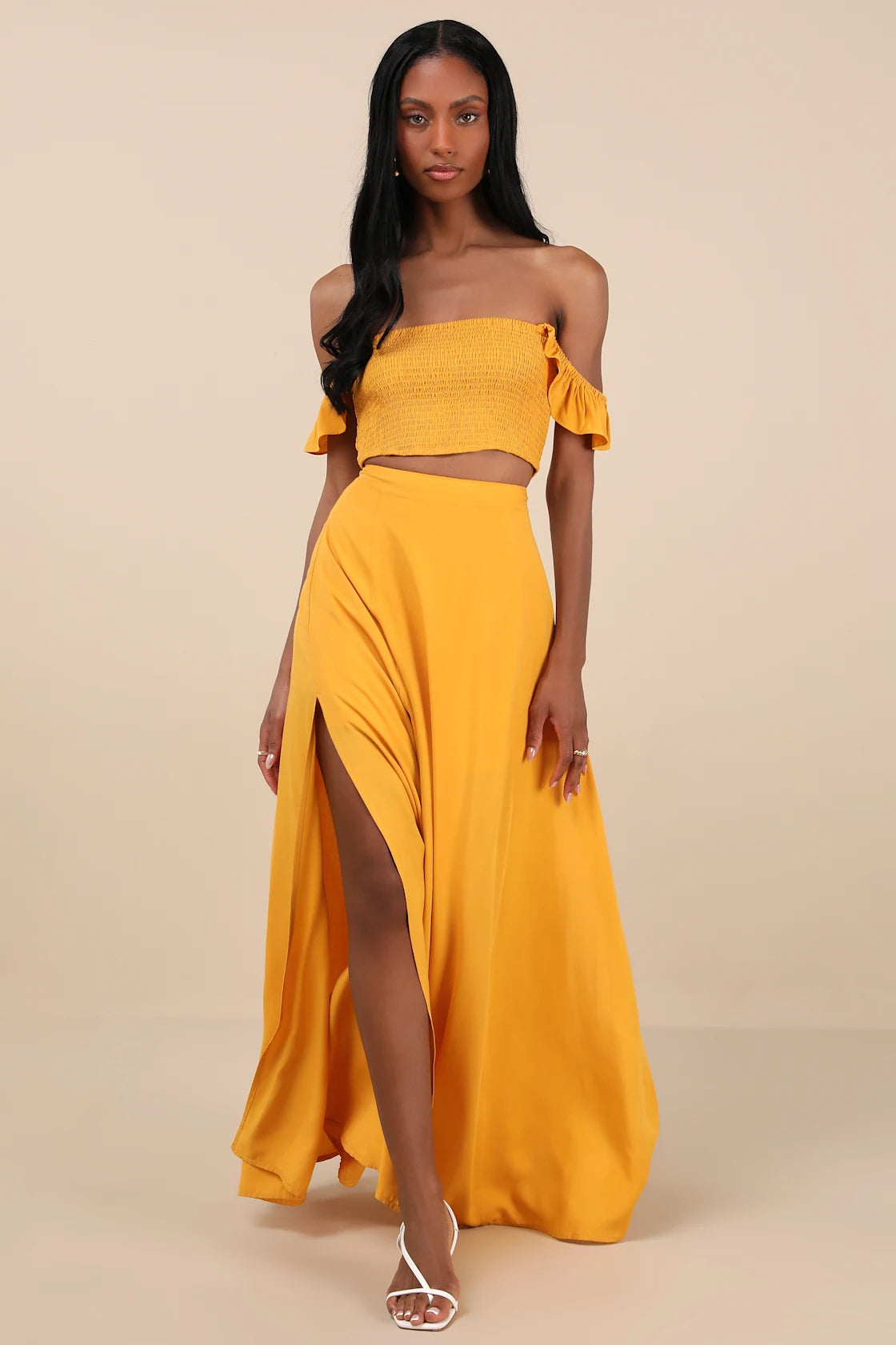 Trancoso Coral Floral Print Two-Piece Maxi Dress