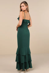 Lively Evenings Black Sleeveless Tiered Maxi Dress