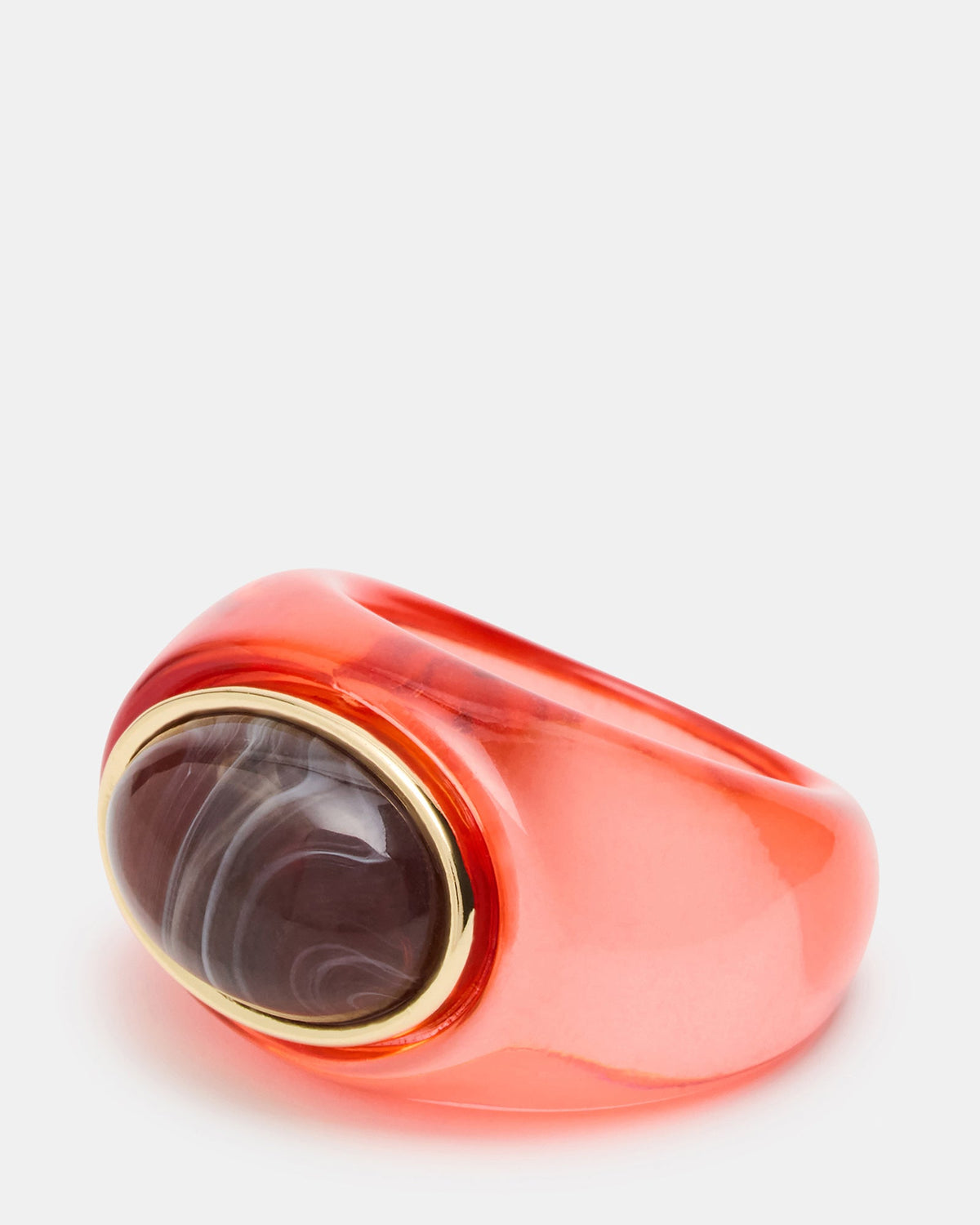 OVAL-CUT JELLY RING RED