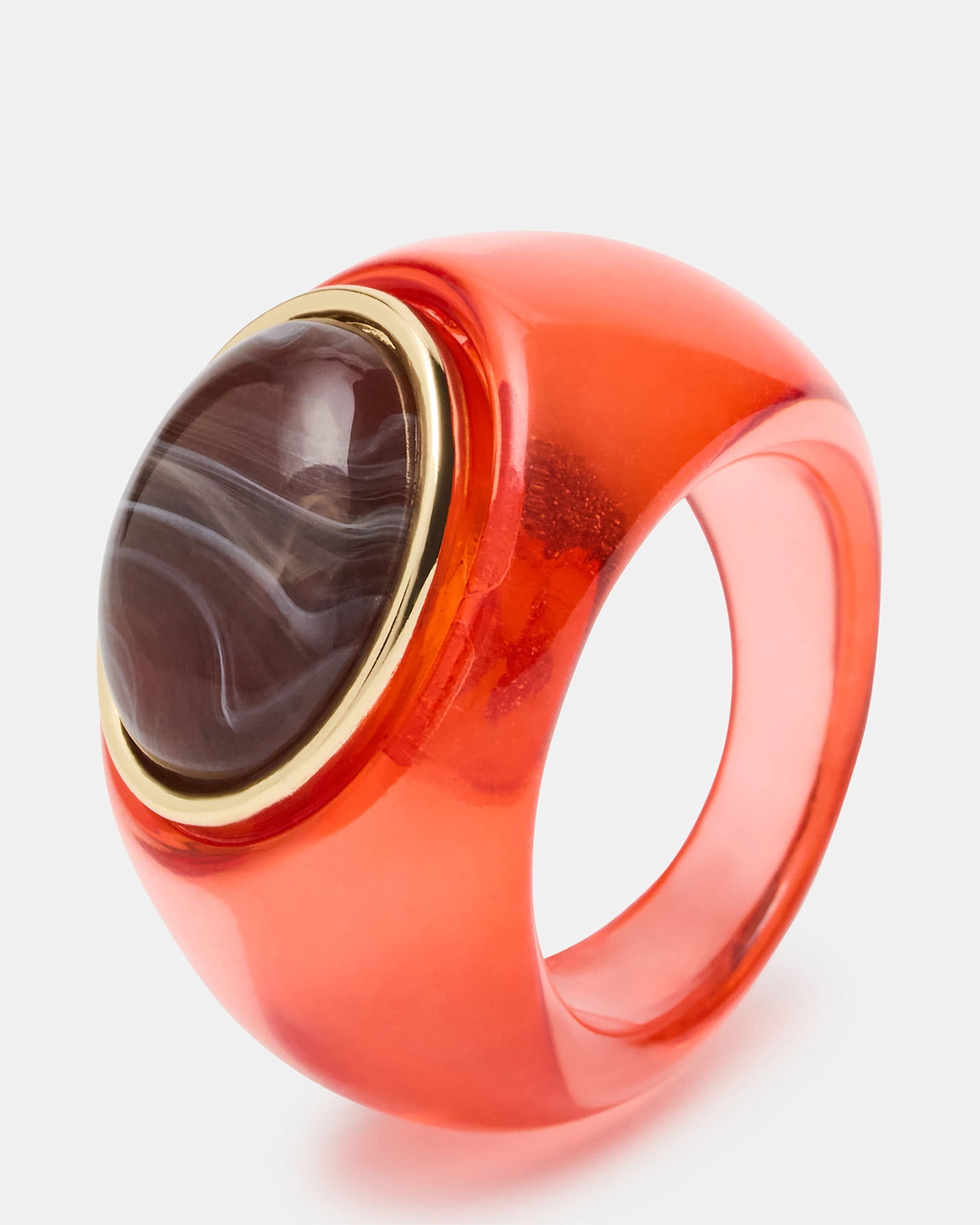 OVAL-CUT JELLY RING RED