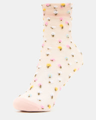 2 WILDFLOWER PACK TULLE SOCKS BLUSH
