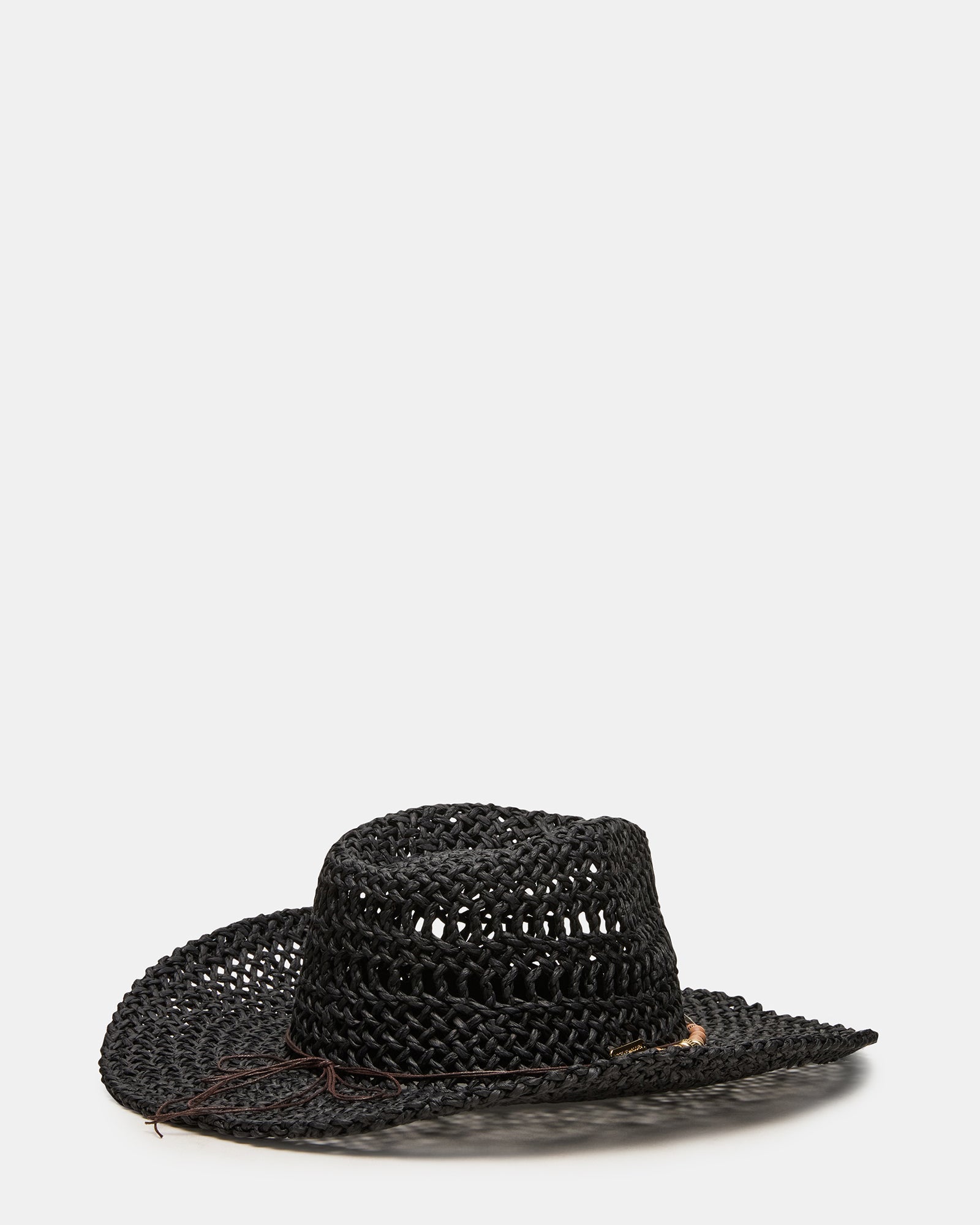 LEI BEADED TRIM WESTERN HAT BLACK