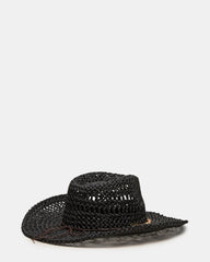LEI BEADED TRIM WESTERN HAT BLACK