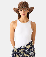 LEI BEADED TRIM WESTERN HAT BLACK