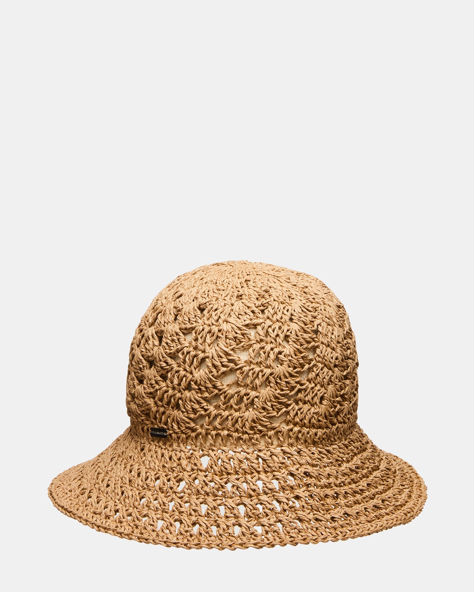 BOHO STRAW BUCKET TAN