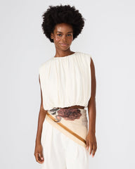 BOHO FLORAL SQUARE SCARF IVORY
