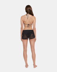 DARLING DOT RUCHED COVER UP BLACK MULTI