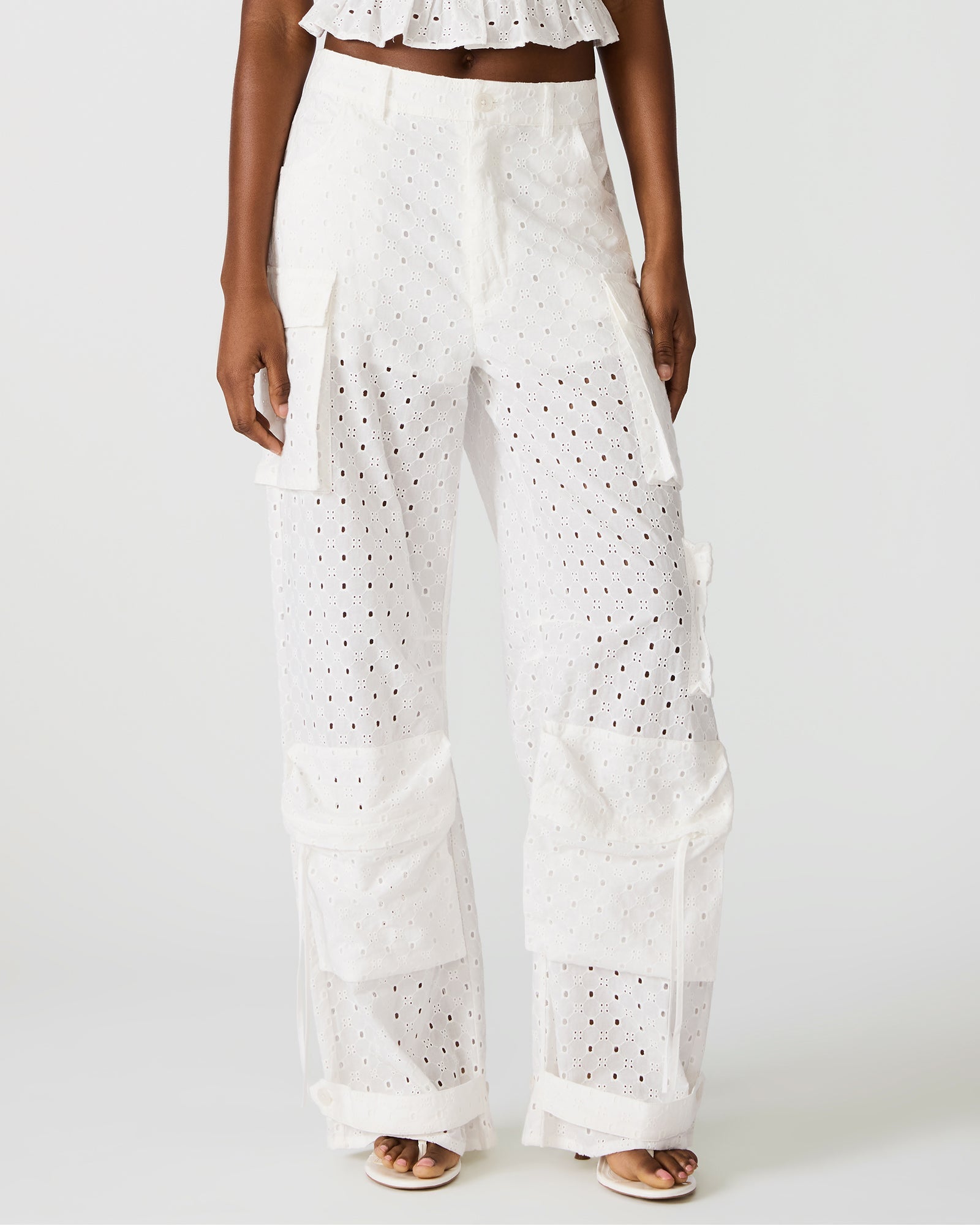 DUO PANT WHITE EYELET
