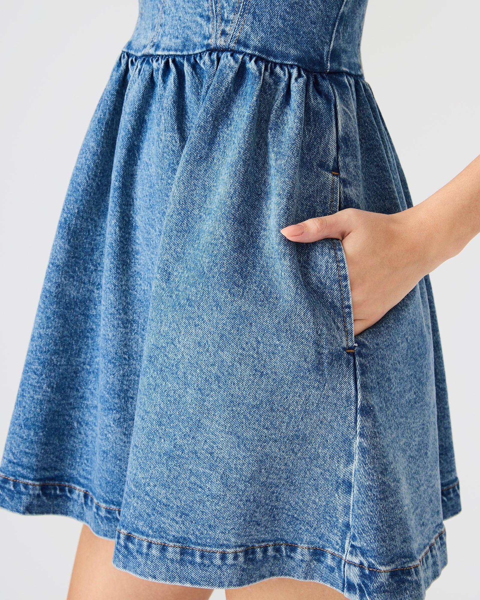 MEAGHAN DRESS BLUE HEATHER