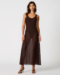 SHARLENE DRESS CHICORY COFFEE