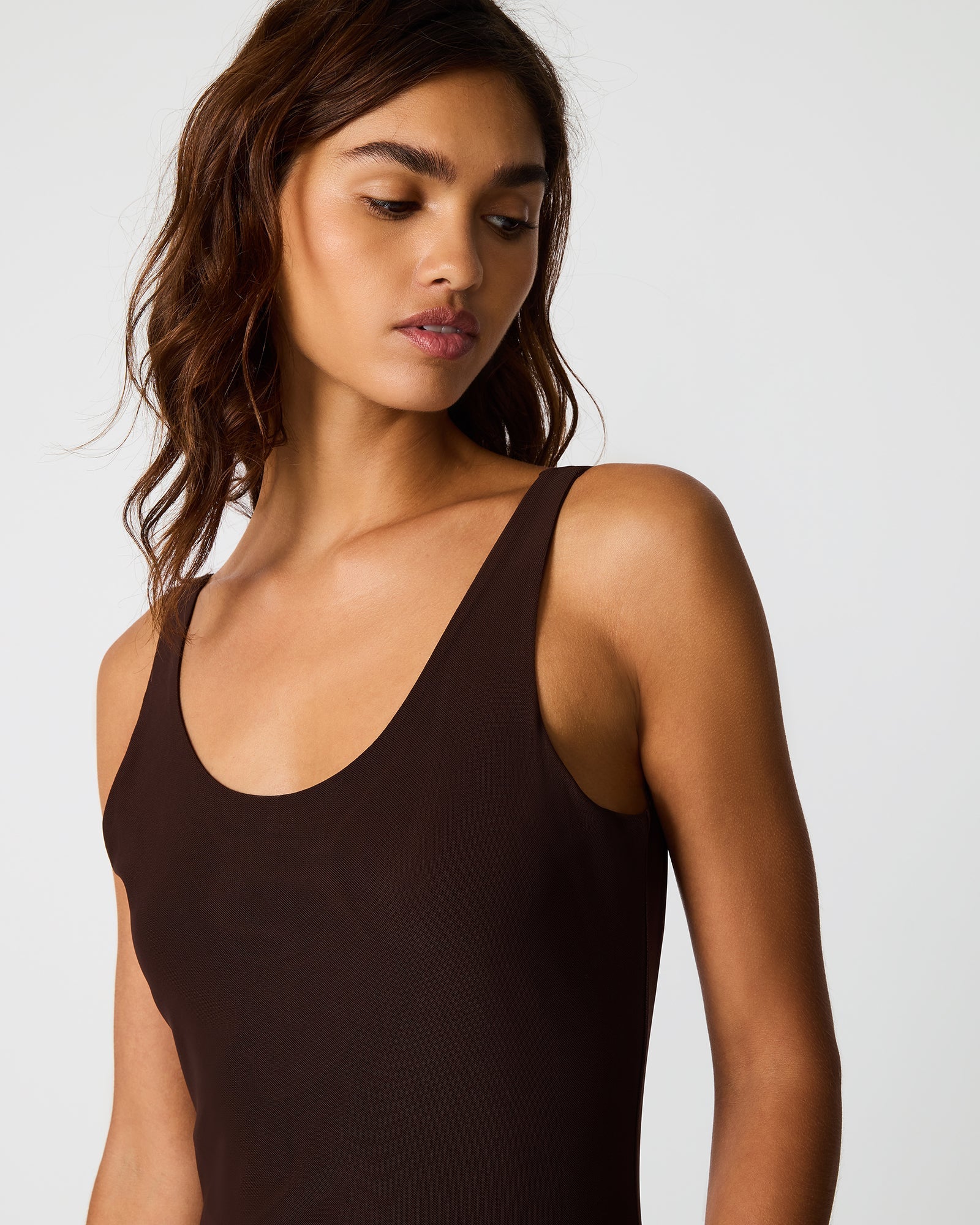 SHARLENE DRESS CHICORY COFFEE