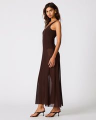SHARLENE DRESS CHICORY COFFEE