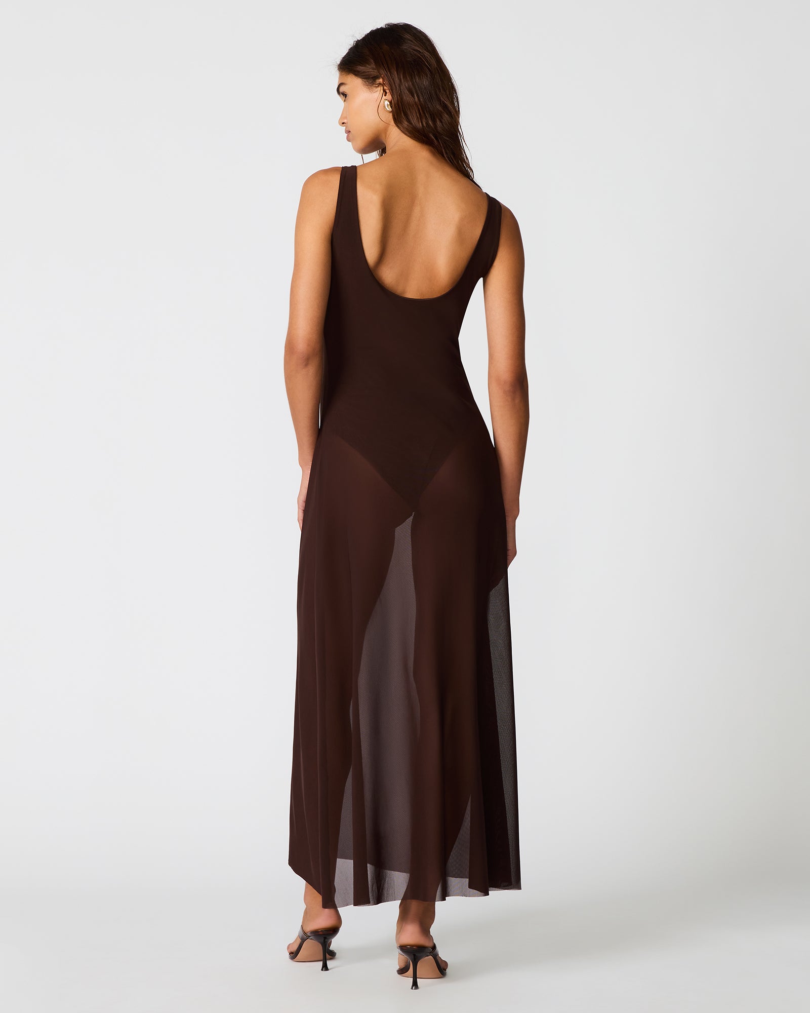 SHARLENE DRESS CHICORY COFFEE