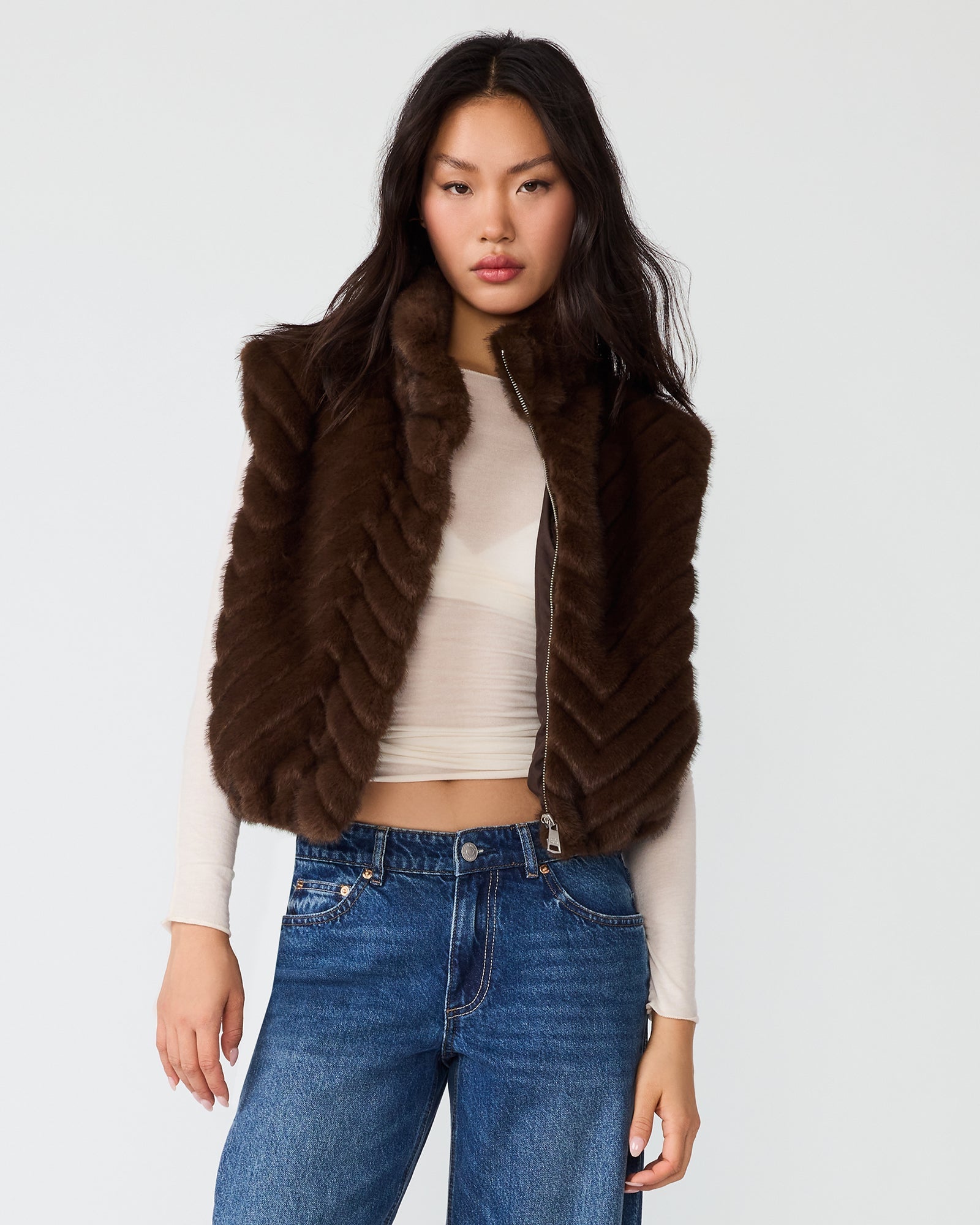LUXIE VEST DARK ESPRESSO