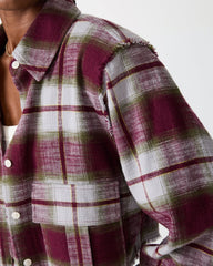 MARLOW TOP OLIVE PLAID