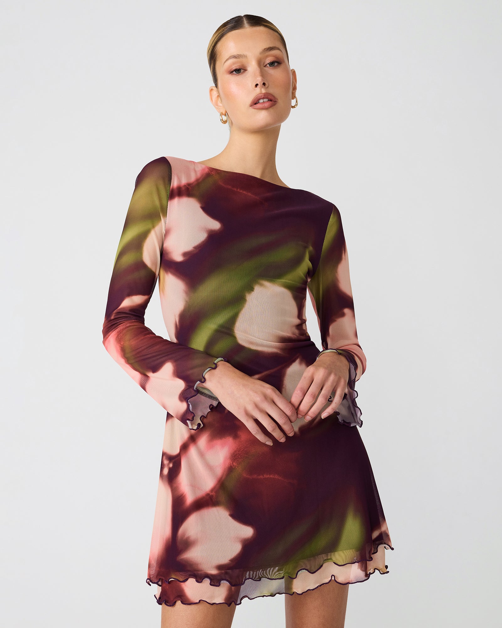 LARISA DRESS BLURRY FLORAL