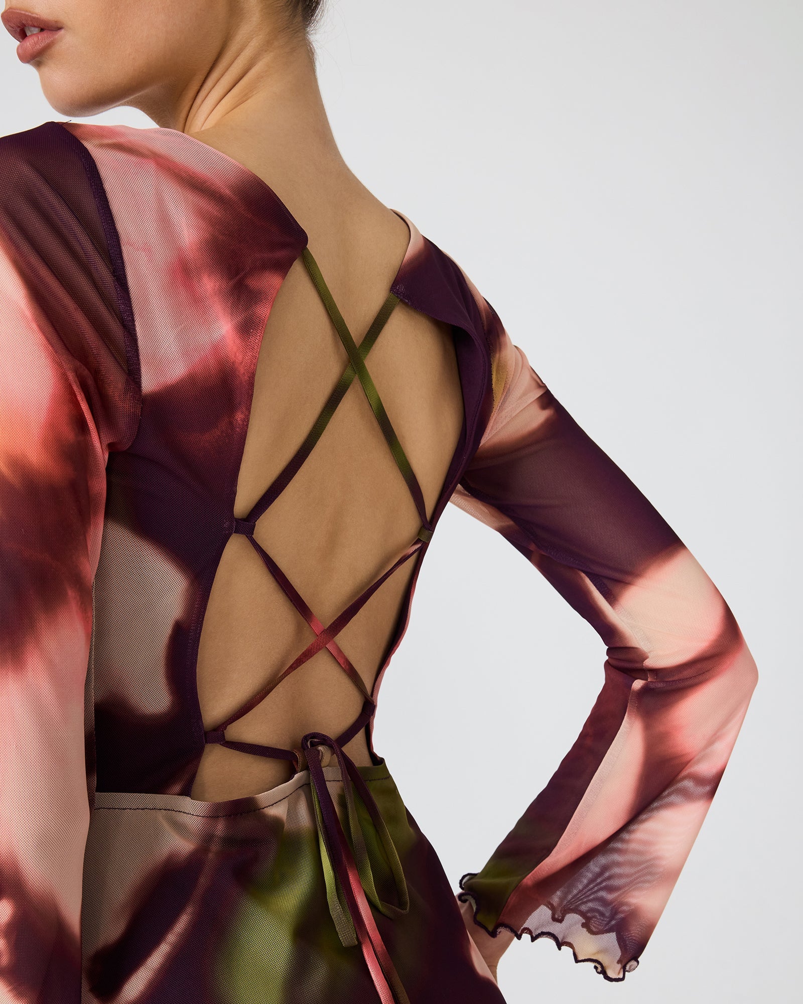 LARISA DRESS BLURRY FLORAL