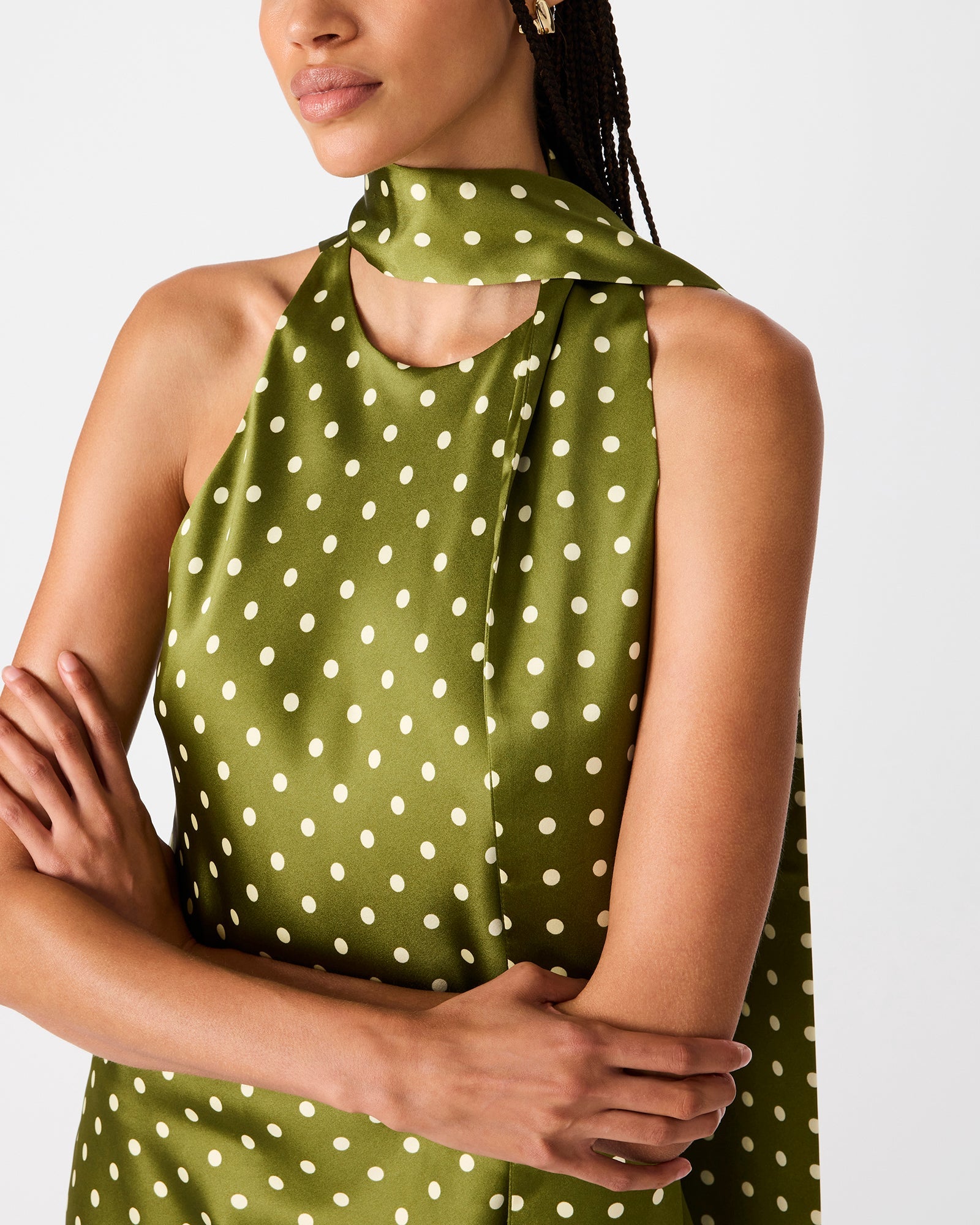 JAIDEN DRESS OLIVE HEATHER