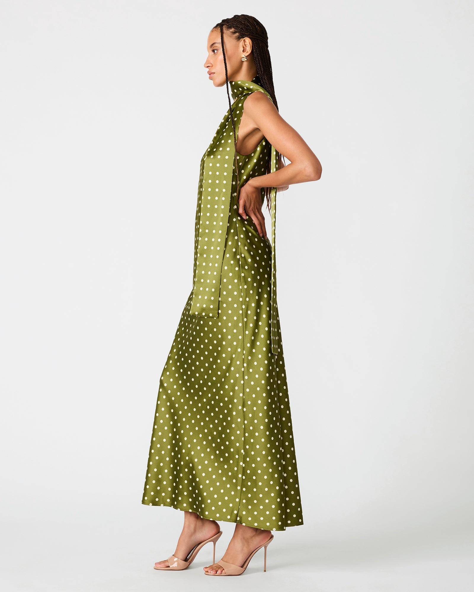 JAIDEN DRESS OLIVE HEATHER