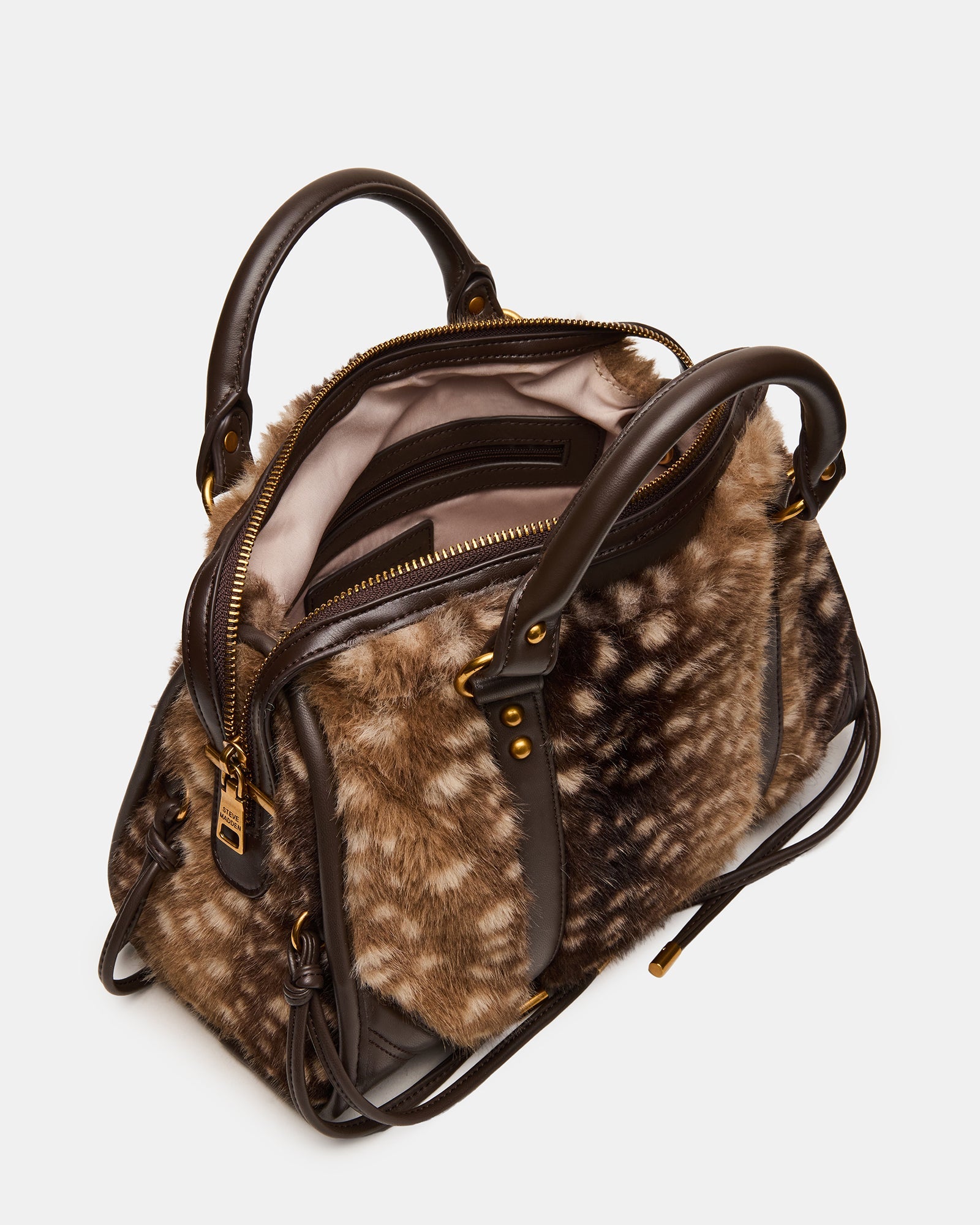 RIGGS FAUX FUR BAG CHOCOLATE