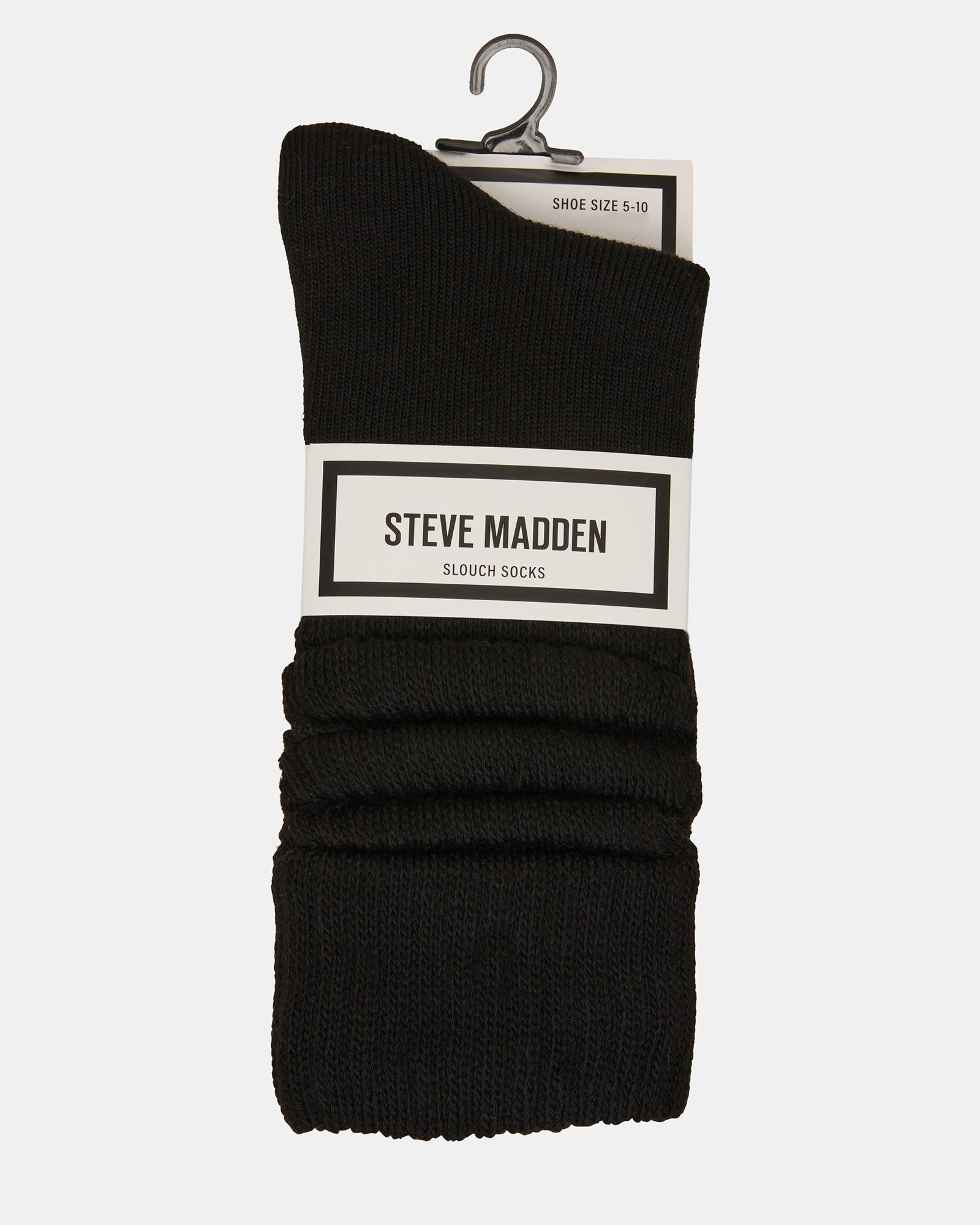 2 PACK RIBBED SLOUCH SOCKS BLACK/WHITE
