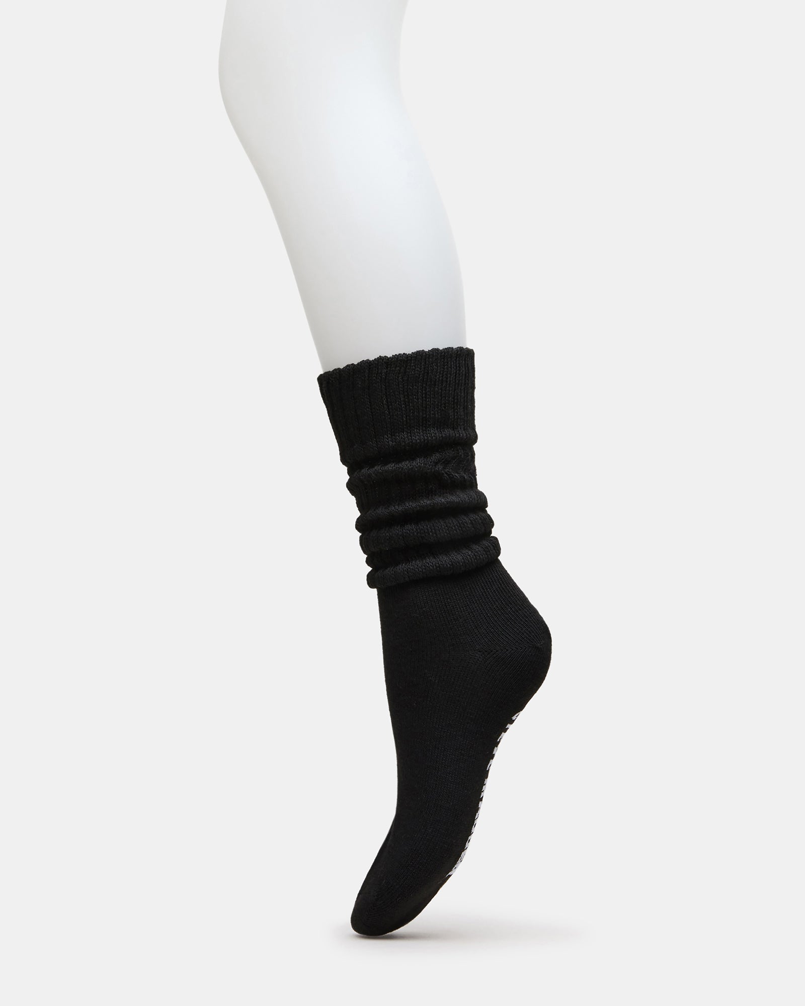 2 PACK RIBBED SLOUCH SOCKS BLACK/WHITE
