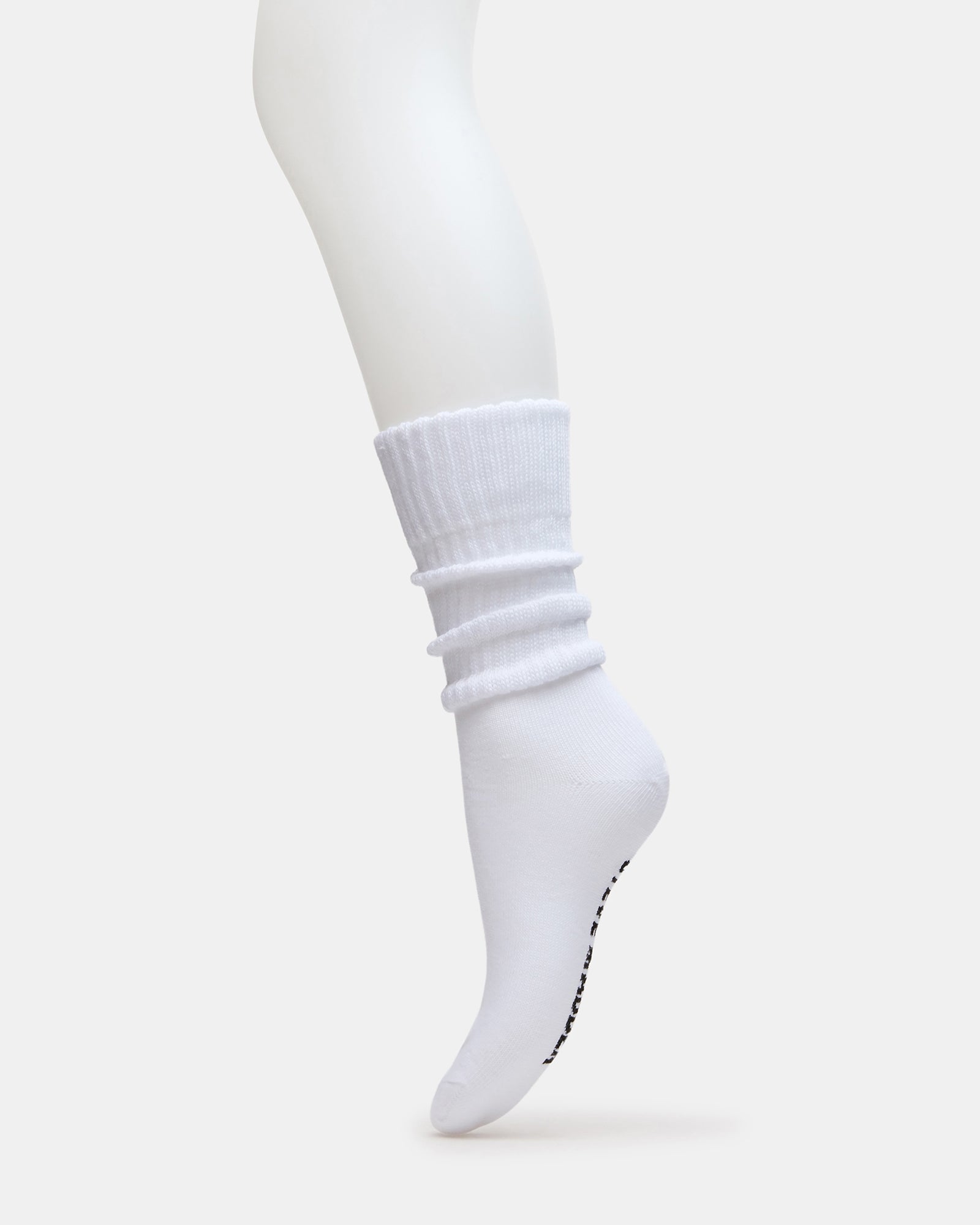 2 PACK RIBBED SLOUCH SOCKS BLACK/WHITE