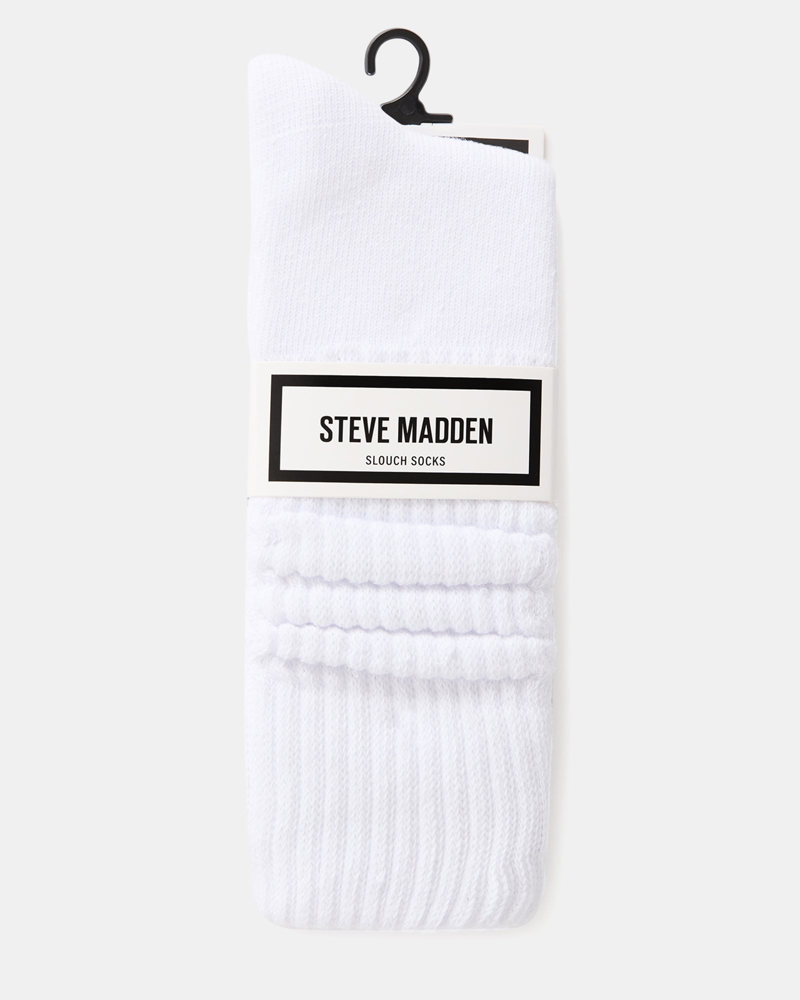 2 PACK RIBBED SLOUCH SOCKS WHITE