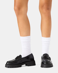 2 PACK RIBBED SLOUCH SOCKS WHITE