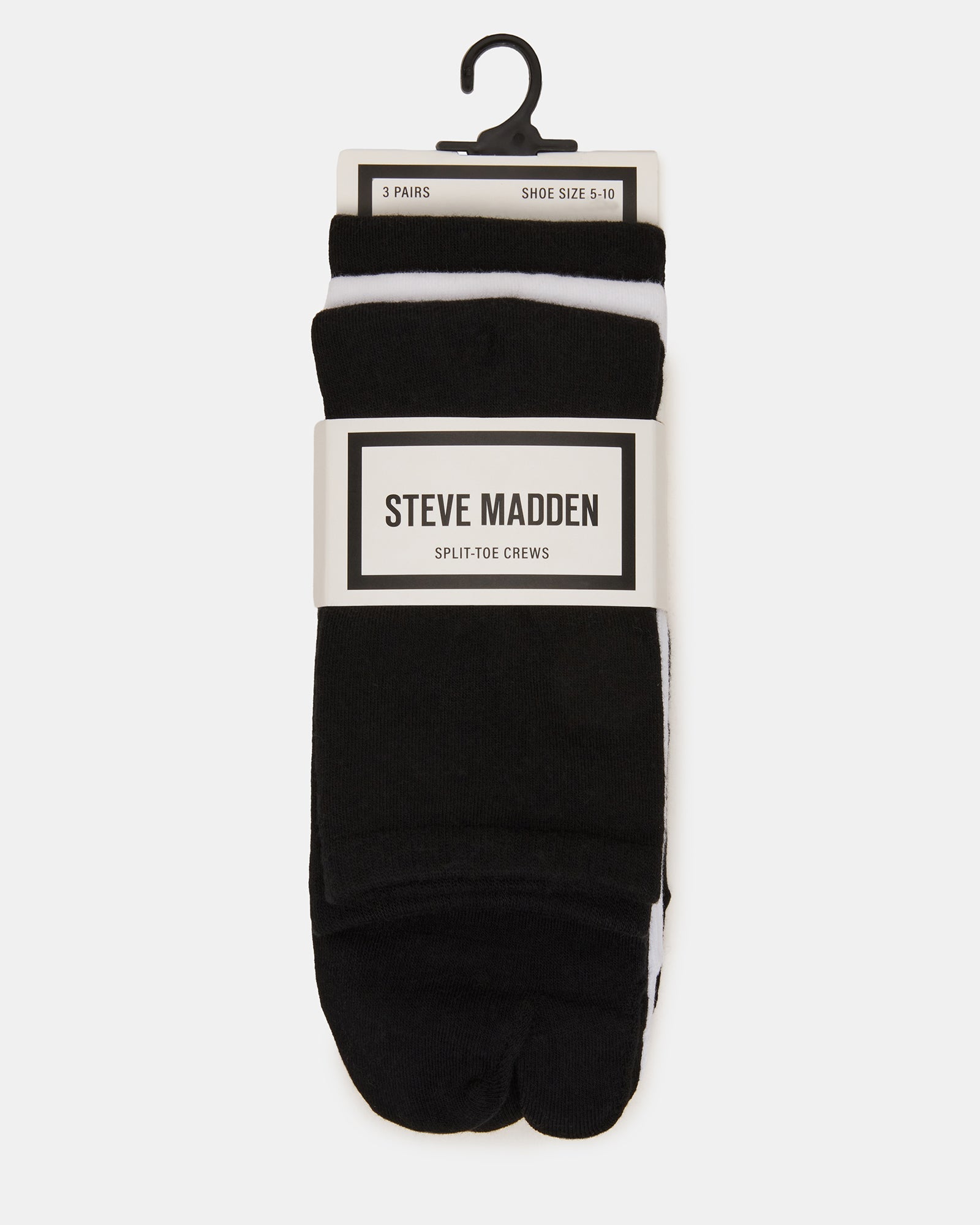 SPLIT TOE CREW SOCKS BLACK/WHITE