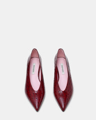 JAFFA OSTRICH DARK CHERRY LEATHER