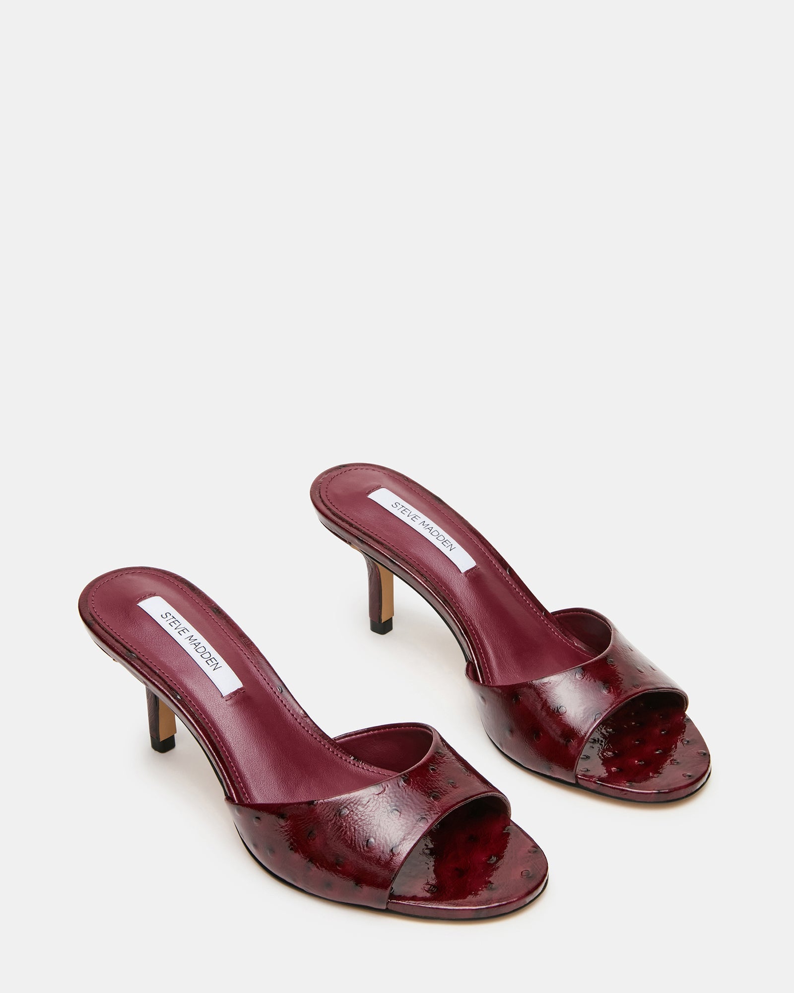 KENDRIX OSTRICH DARK CHERRY LEATHER