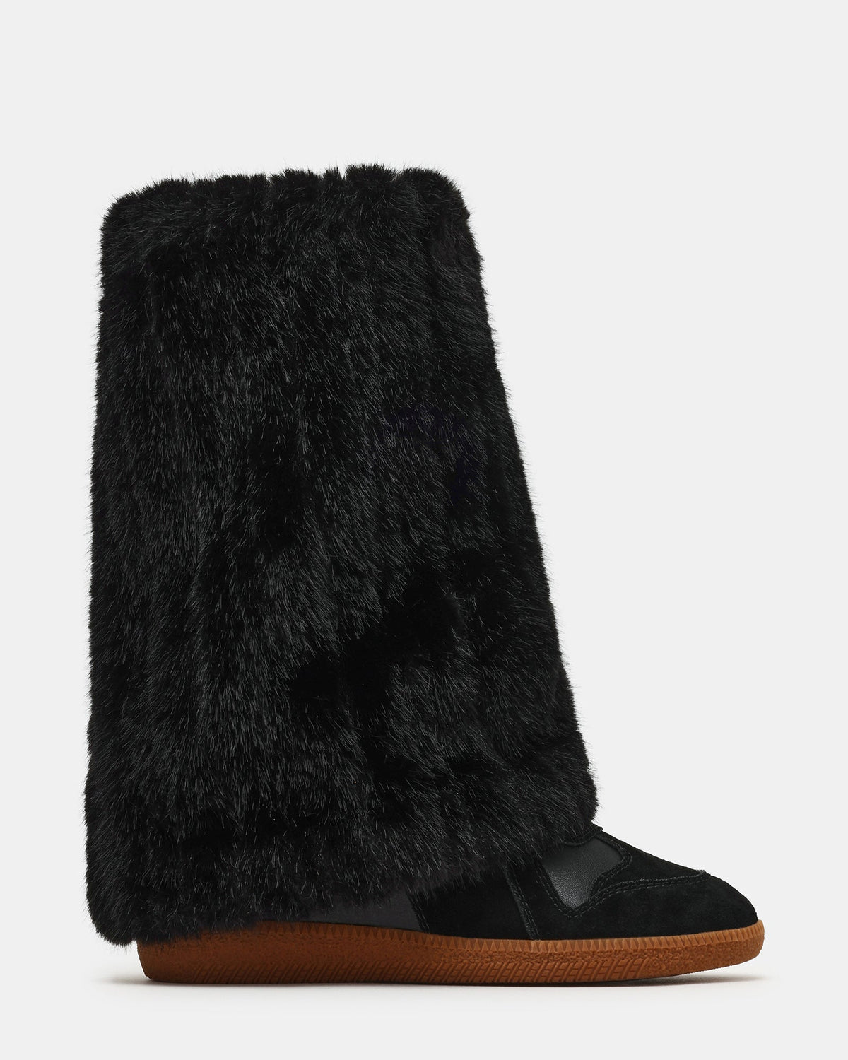 MAVIS FAUX FUR BLACK SUEDE