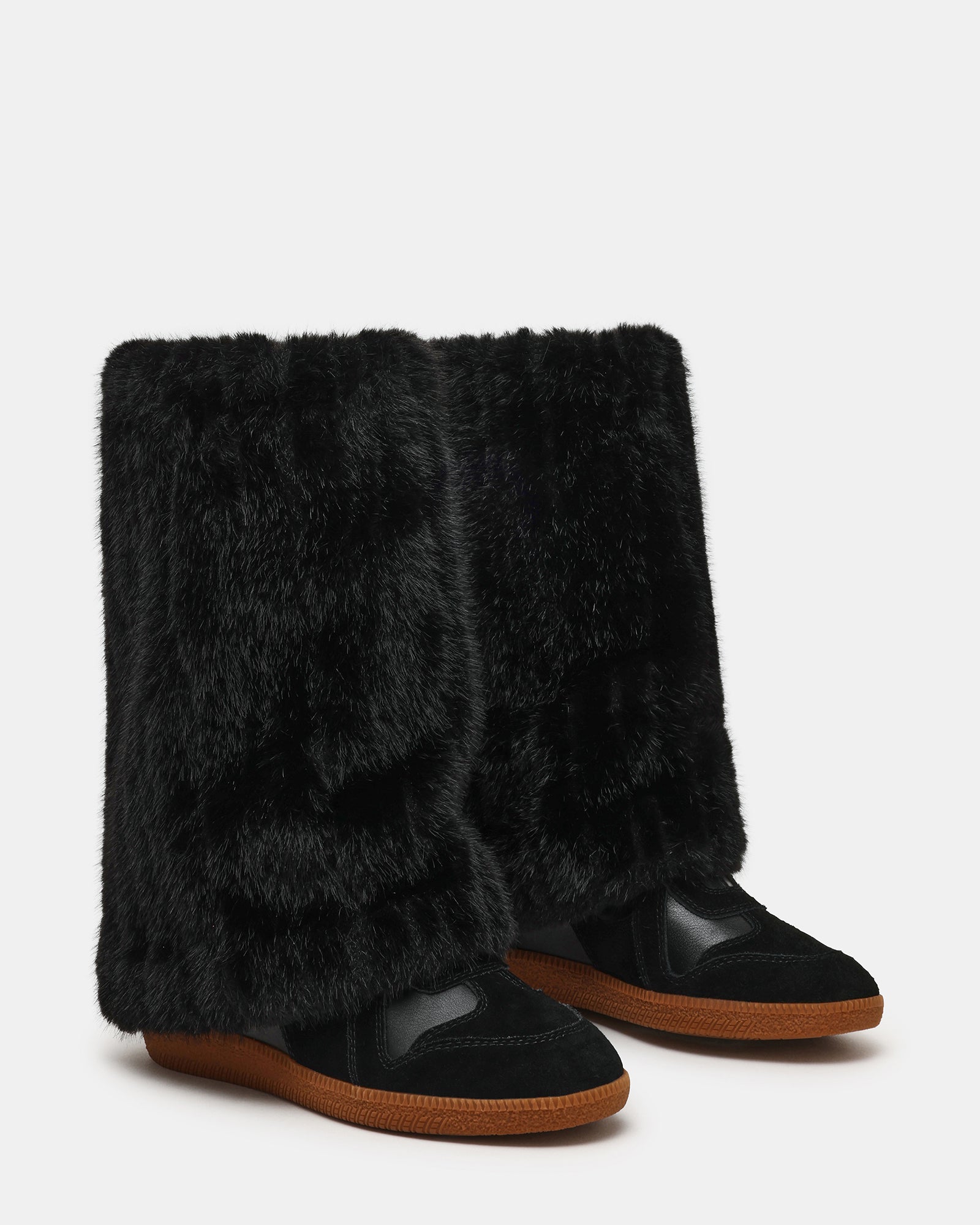 MAVIS FAUX FUR BLACK SUEDE
