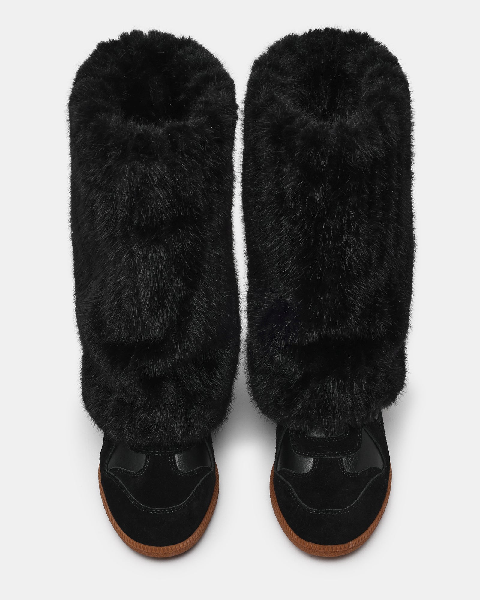 MAVIS FAUX FUR BLACK SUEDE