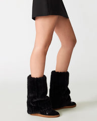 MAVIS FAUX FUR BLACK SUEDE