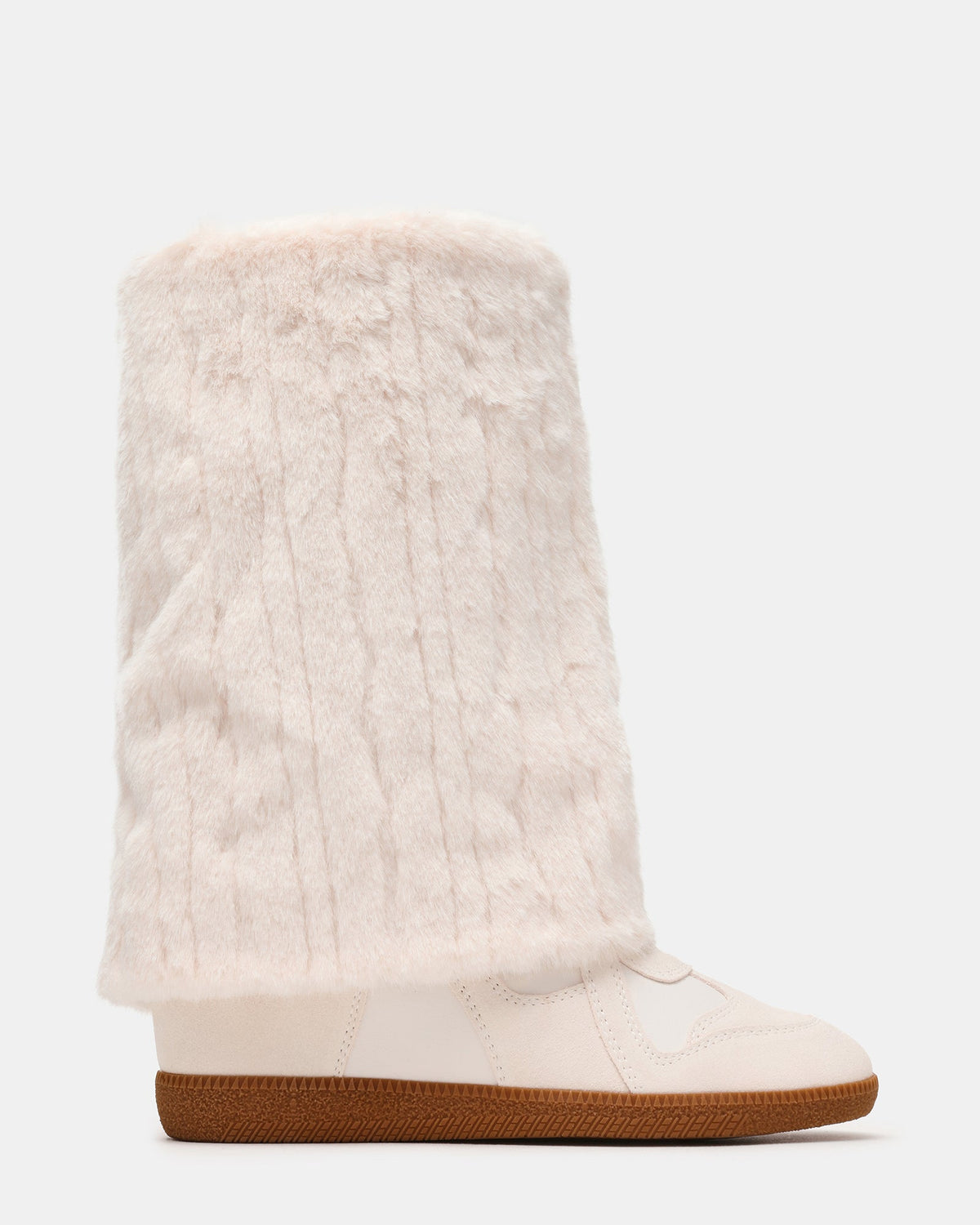 MAVIS FAUX FUR WHITE SUEDE