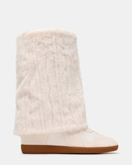 MAVIS FAUX FUR WHITE SUEDE