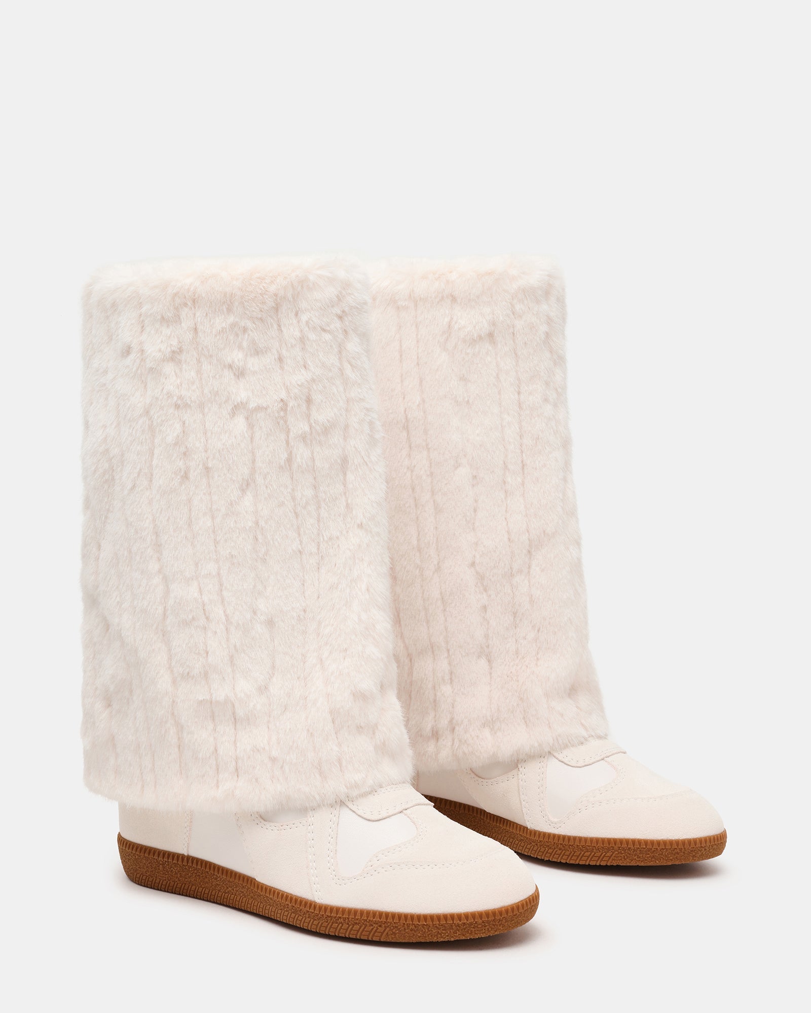 MAVIS FAUX FUR WHITE SUEDE