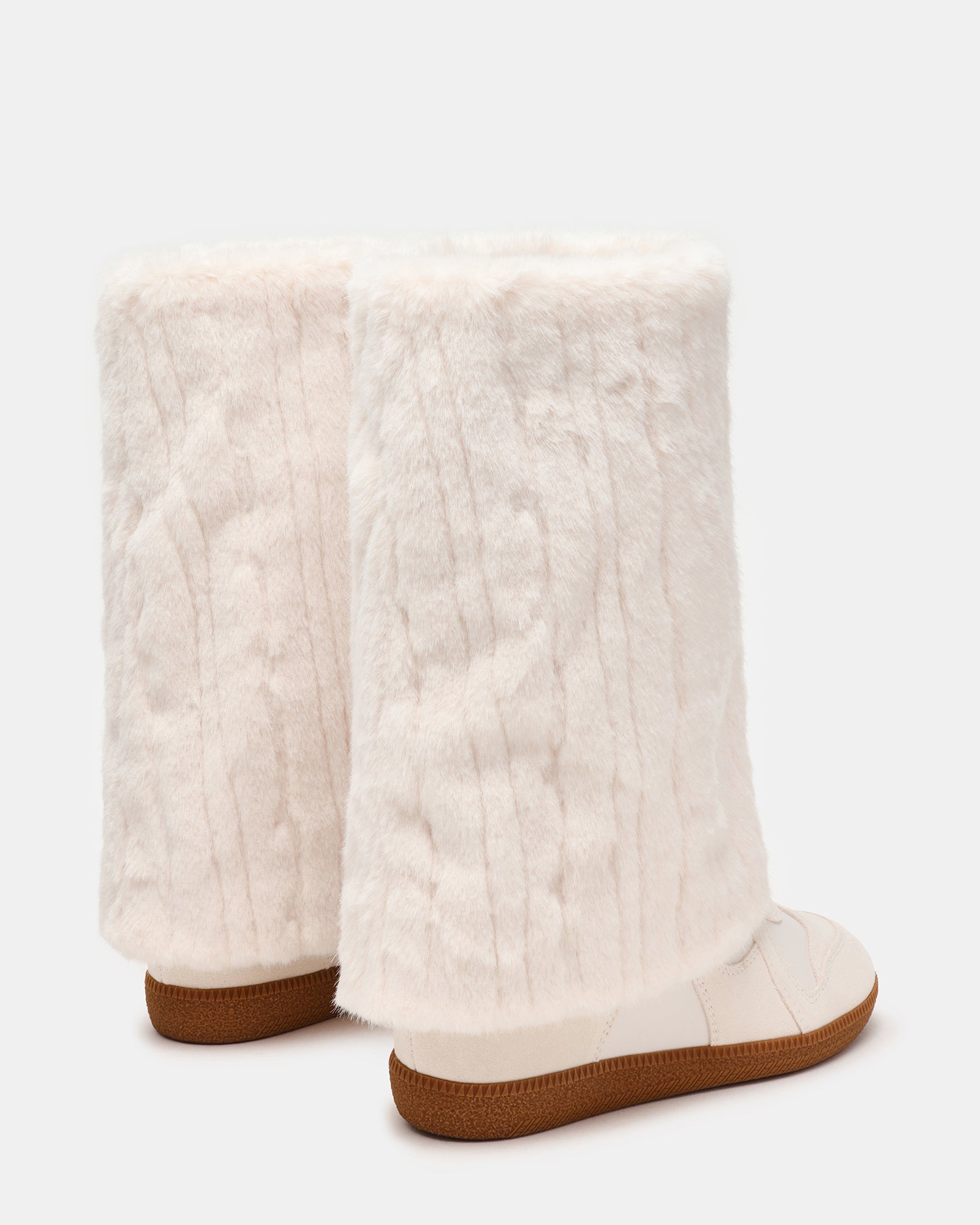MAVIS FAUX FUR WHITE SUEDE